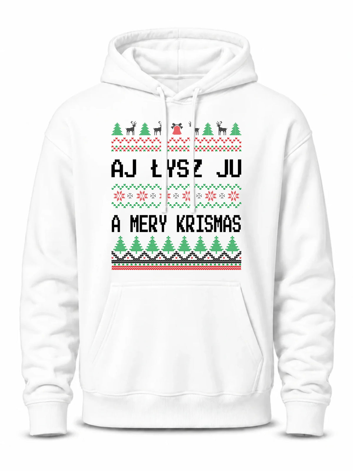 Bluza męska z kapturem świąteczna - Aj łysz ju a mery krismas BN12