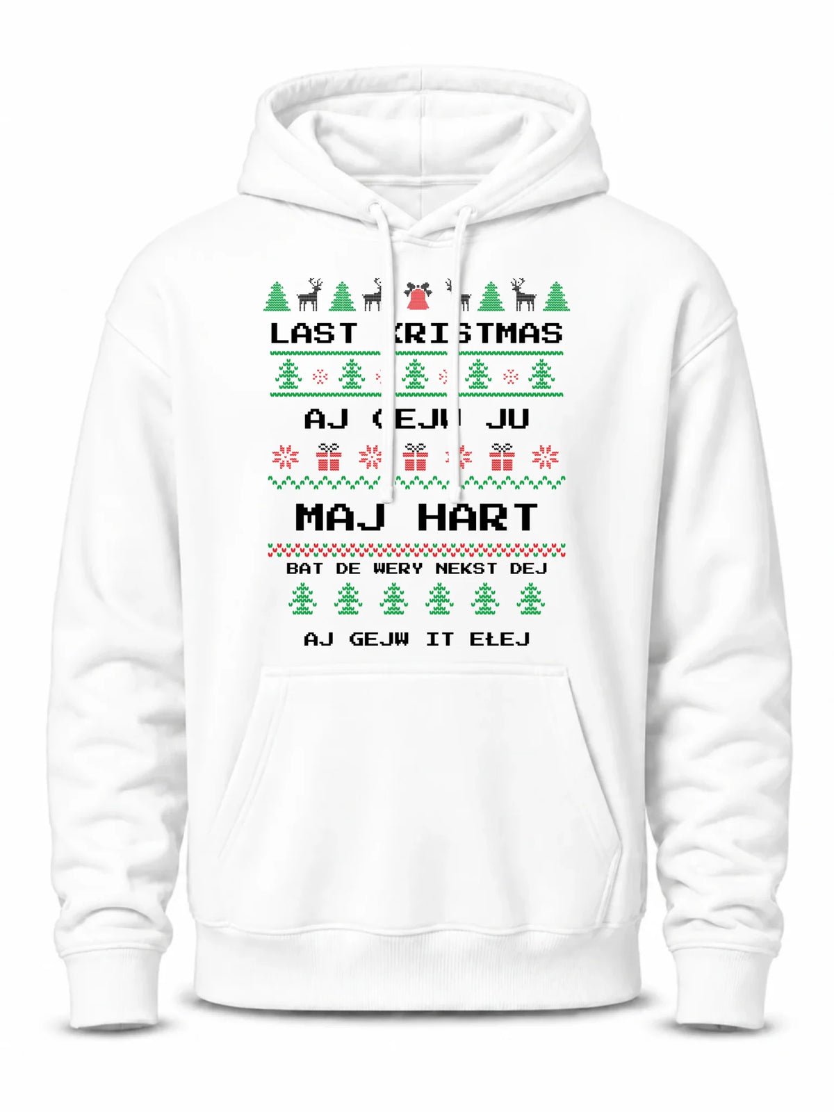 Bluza męska z kapturem świąteczna - Last kristmas aj gejw ju maj hart BN13