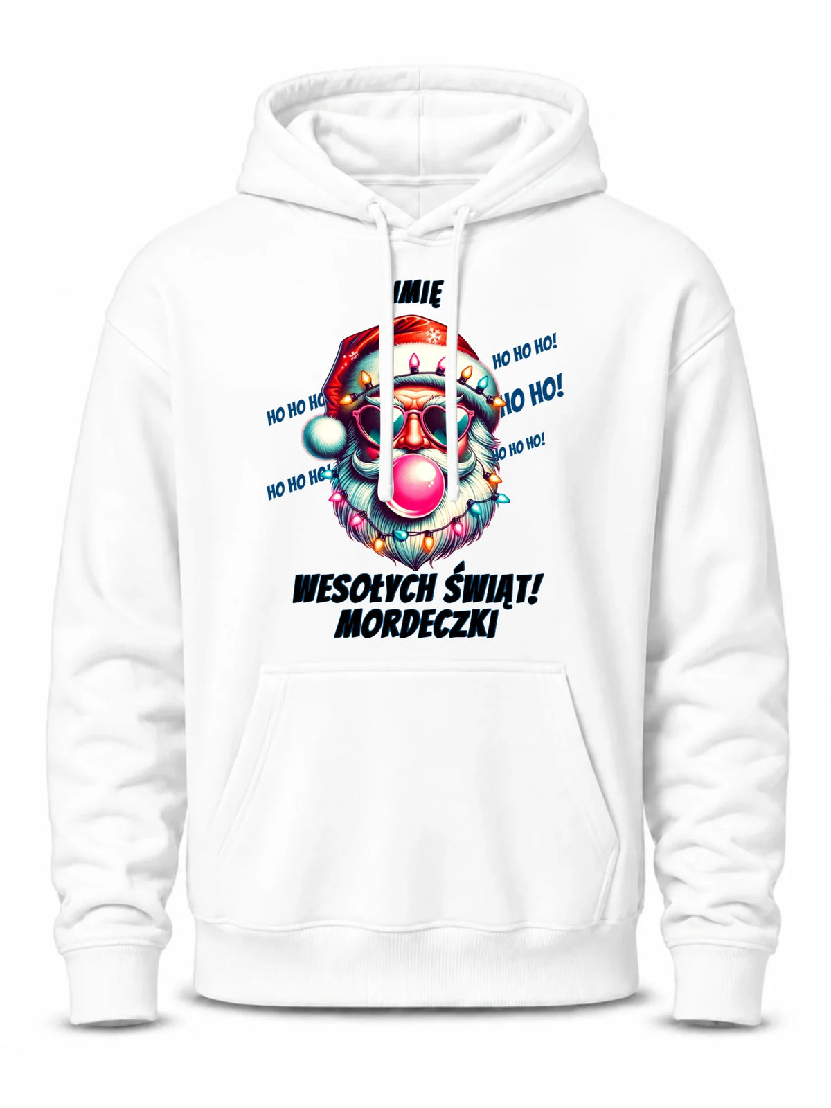 Bluza męska z kapturem świąteczna - Mikołaj Wesołych Świąt Mordeczki - personalizowana BN17