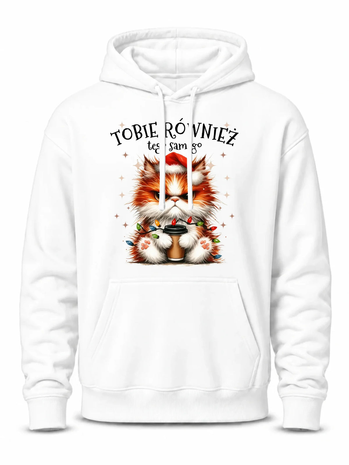Bluza męska z kapturem świąteczna - Grumpy Cat Tobie również tego samego BN32