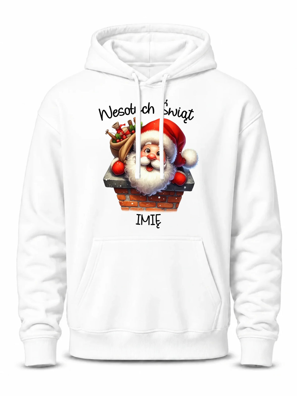 Bluza męska z kapturem świąteczna - prezent na Mikołajki Mikołaj - personalizowana BN08