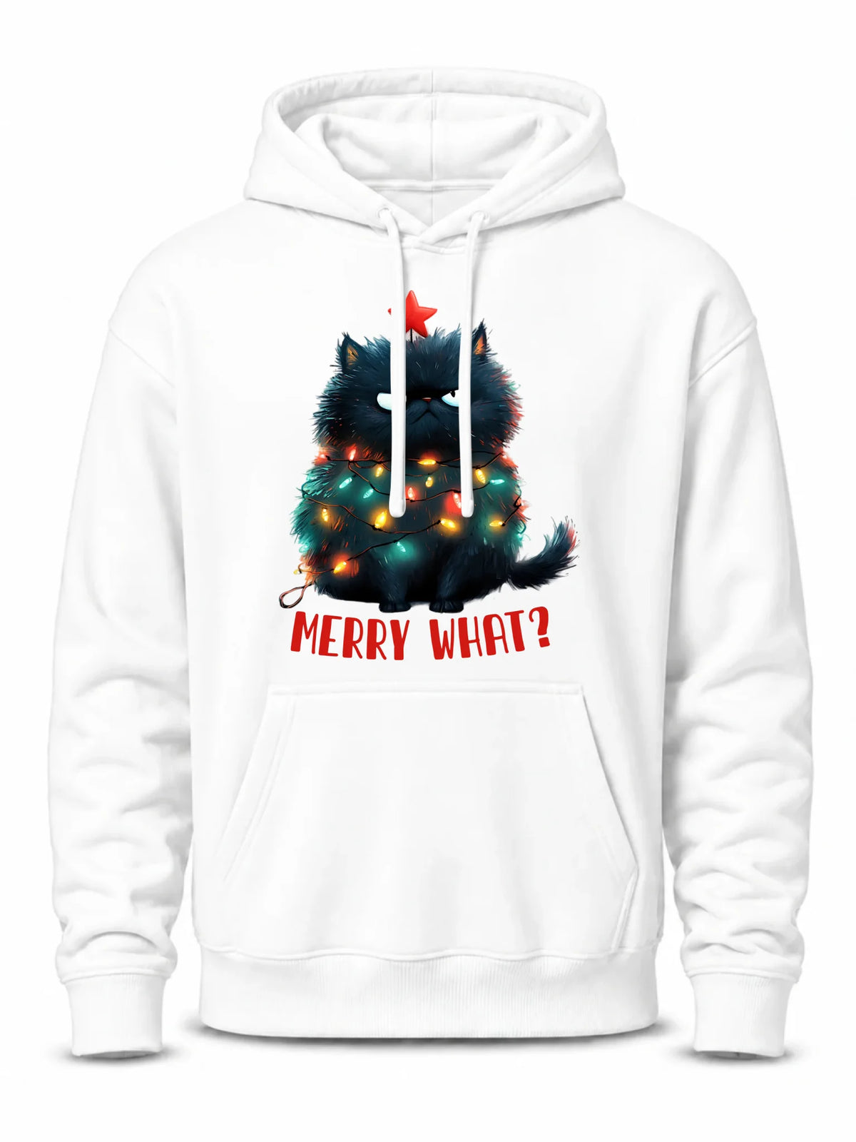 Bluza męska z kapturem świąteczna - Grumpy Cat Merry what? BN37