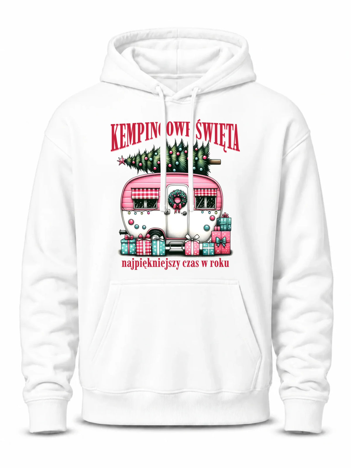 Bluza męska z kapturem świąteczna - Kamper Kempingowe Święta BN40