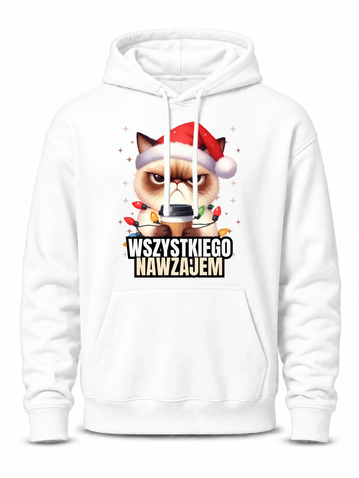 Bluza męska z kapturem świąteczna - Grumpy Cat Wszystkiego nawzajem BN33