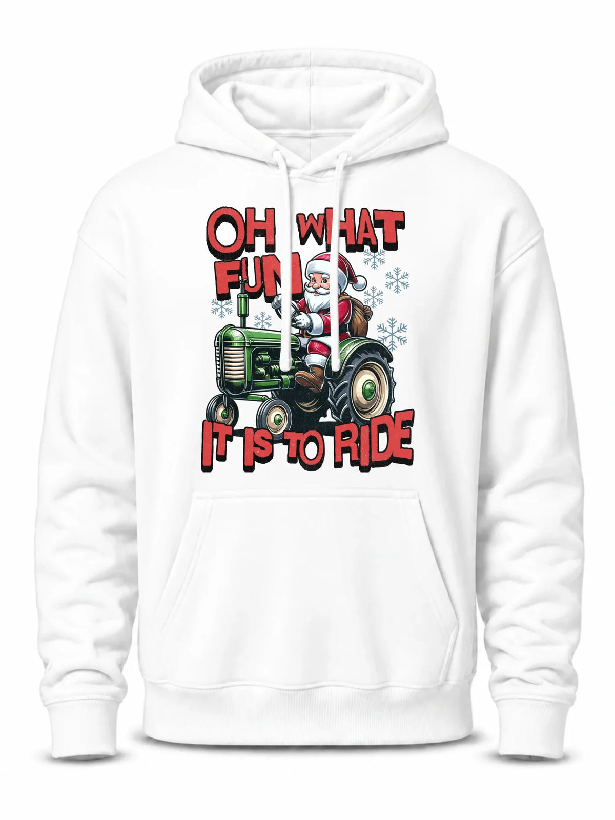 Bluza męska z kapturem świąteczna - Mikołaj na traktorze - Oh what fun BN48