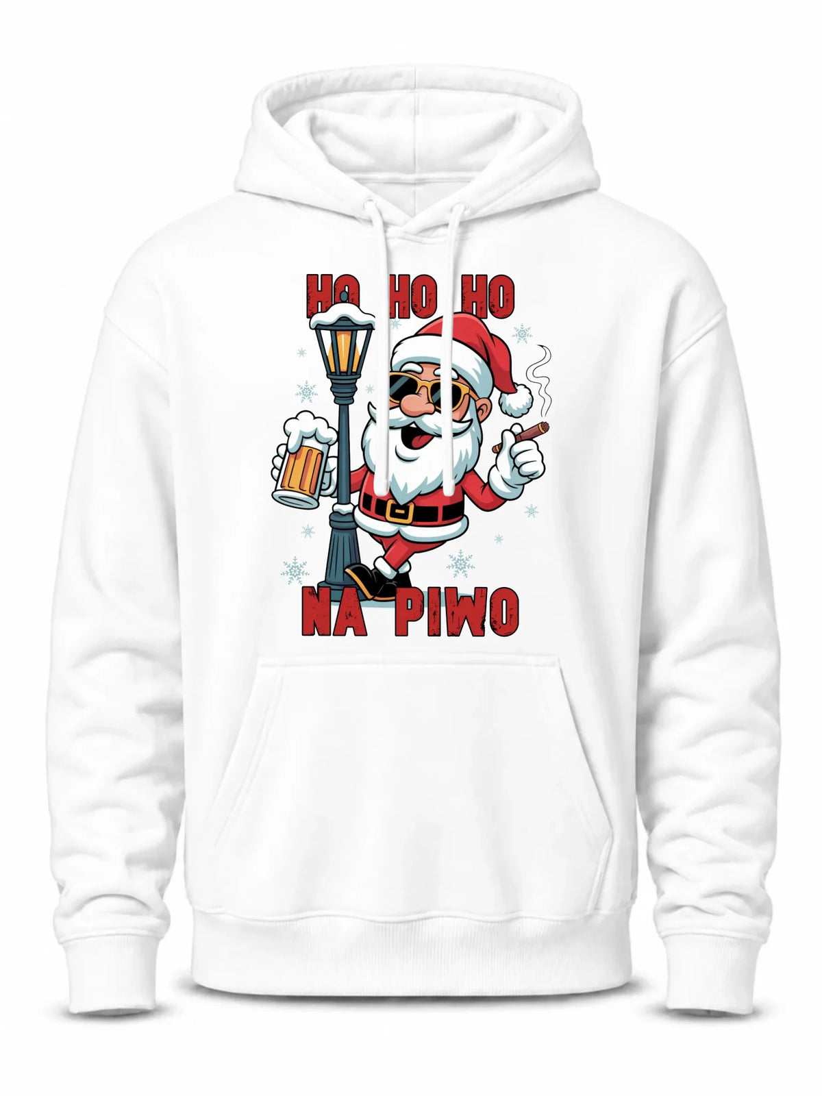 Bluza męska z kapturem świąteczna - Mikołaj Ho ho ho na piwo BN64