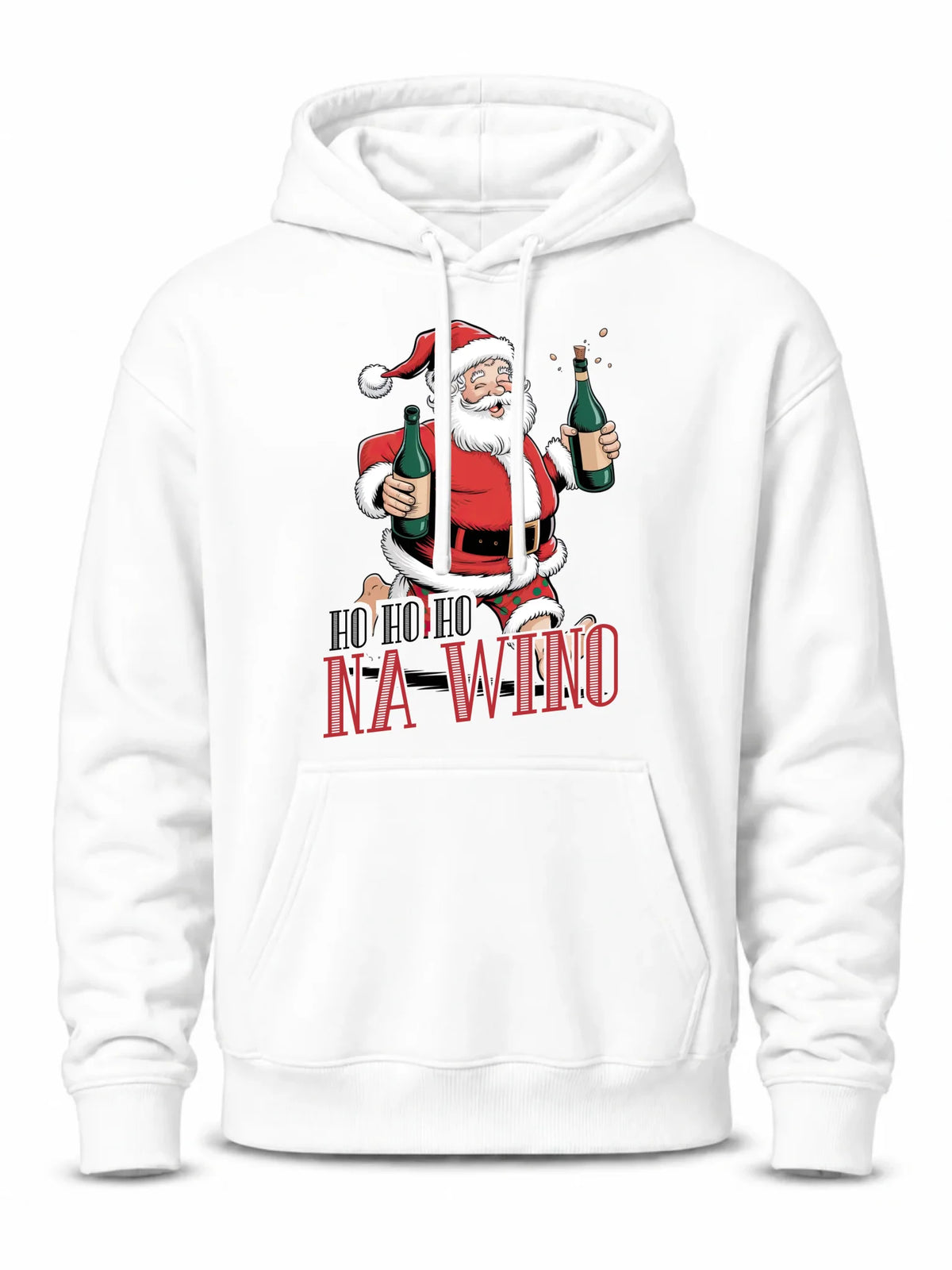 Bluza męska z kapturem świąteczna - Mikołaj Ho ho ho na wino BN61