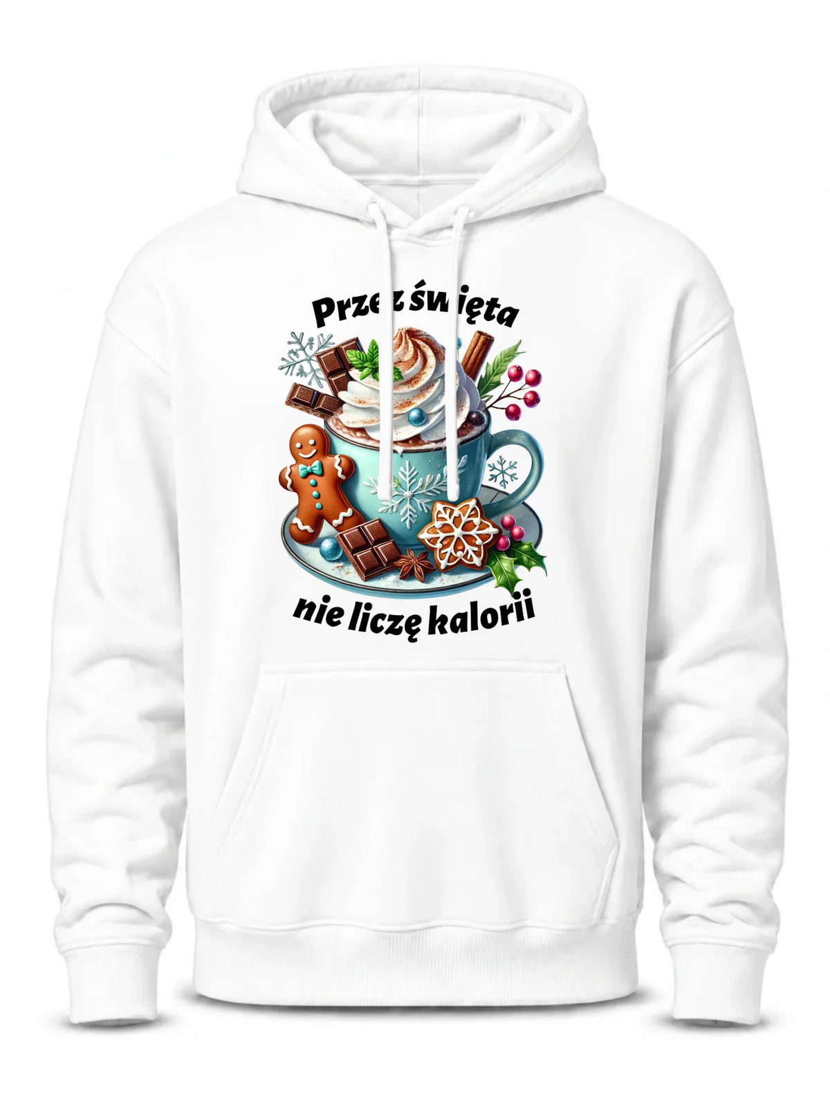 Bluza męska z kapturem świąteczna - Przez święta nie liczę kalorii BN31