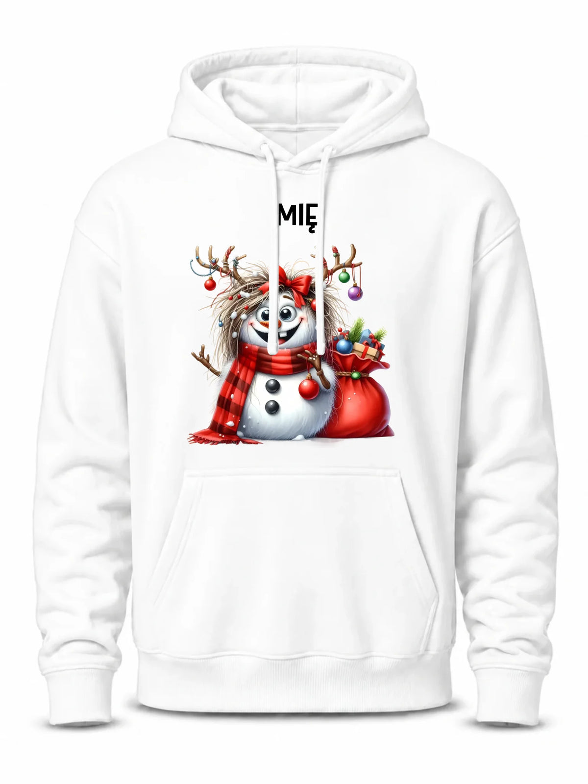 Bluza męska z kapturem świąteczna - Bałwanek - personalizowana BN70