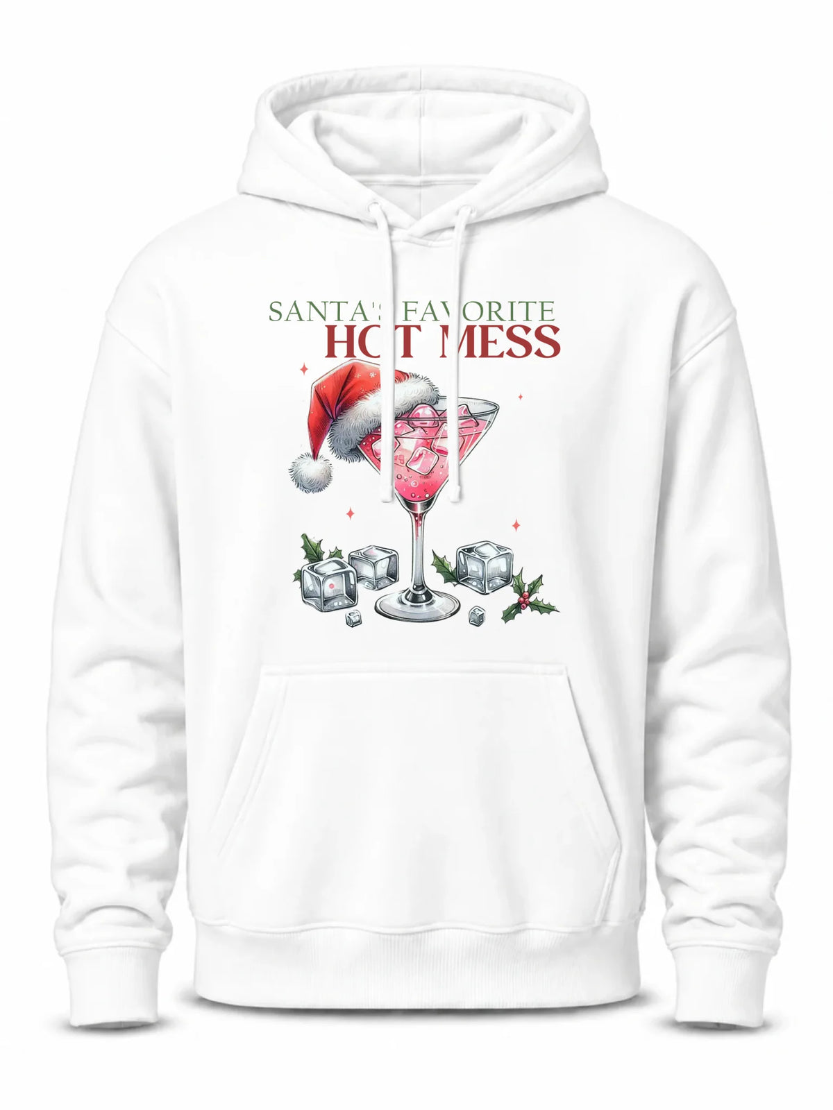 Bluza męska z kapturem świąteczna - Santa's favorite hot mess BN75