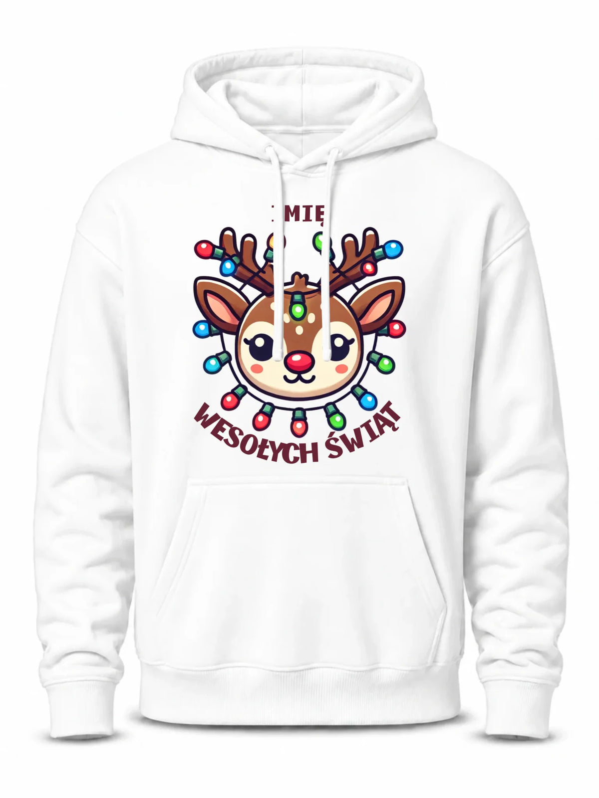 Bluza męska z kapturem świąteczna - Renifer Wesołych Świąt - personalizowana BN72