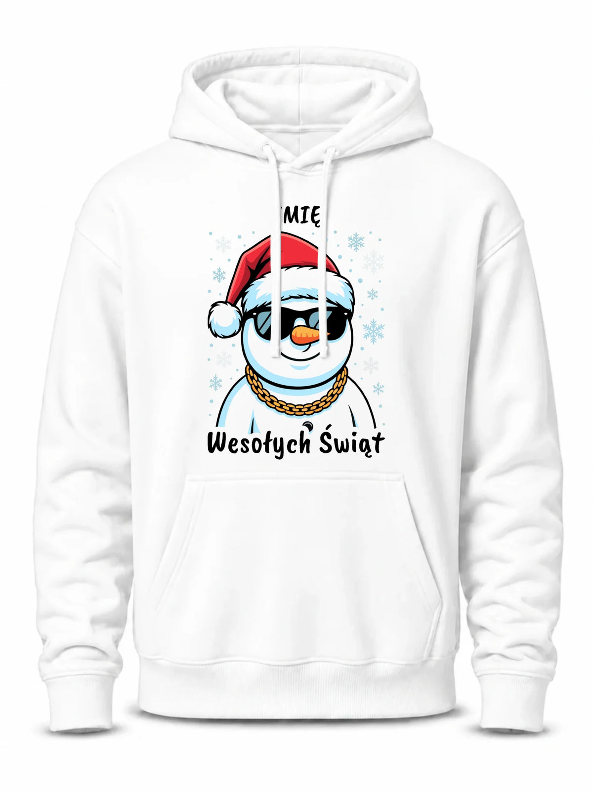 Bluza damska z kapturem świąteczna - Wesoły bałwan Wesołych Świąt - personalizowana BN82