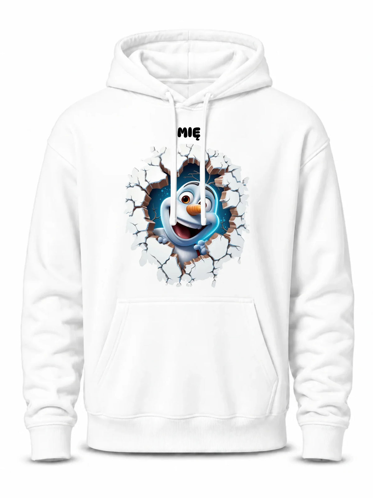 Bluza męska z kapturem świąteczna - Bałwan 3D - personalizowana BN84