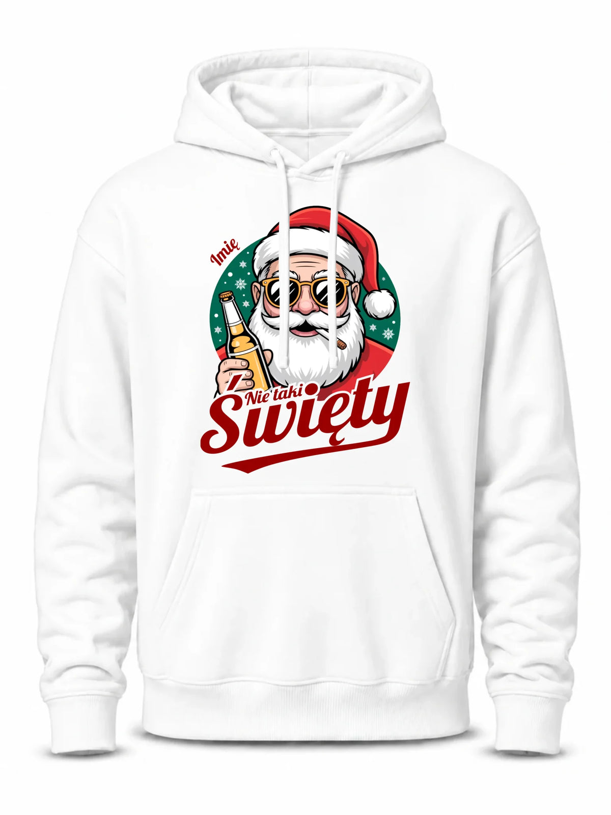 Bluza męska z kapturem świąteczna - Mikołaj nie taki święty - personalizowana BN80