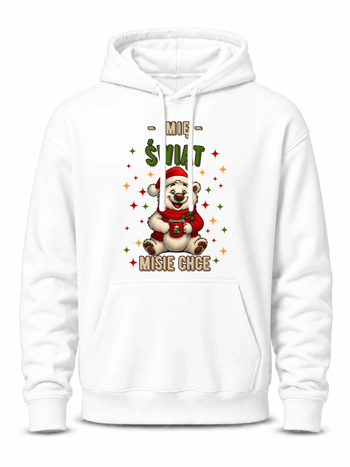 Bluza męska z kapturem świąteczna - Misiek Świąt misie chce - personalizowana BN86