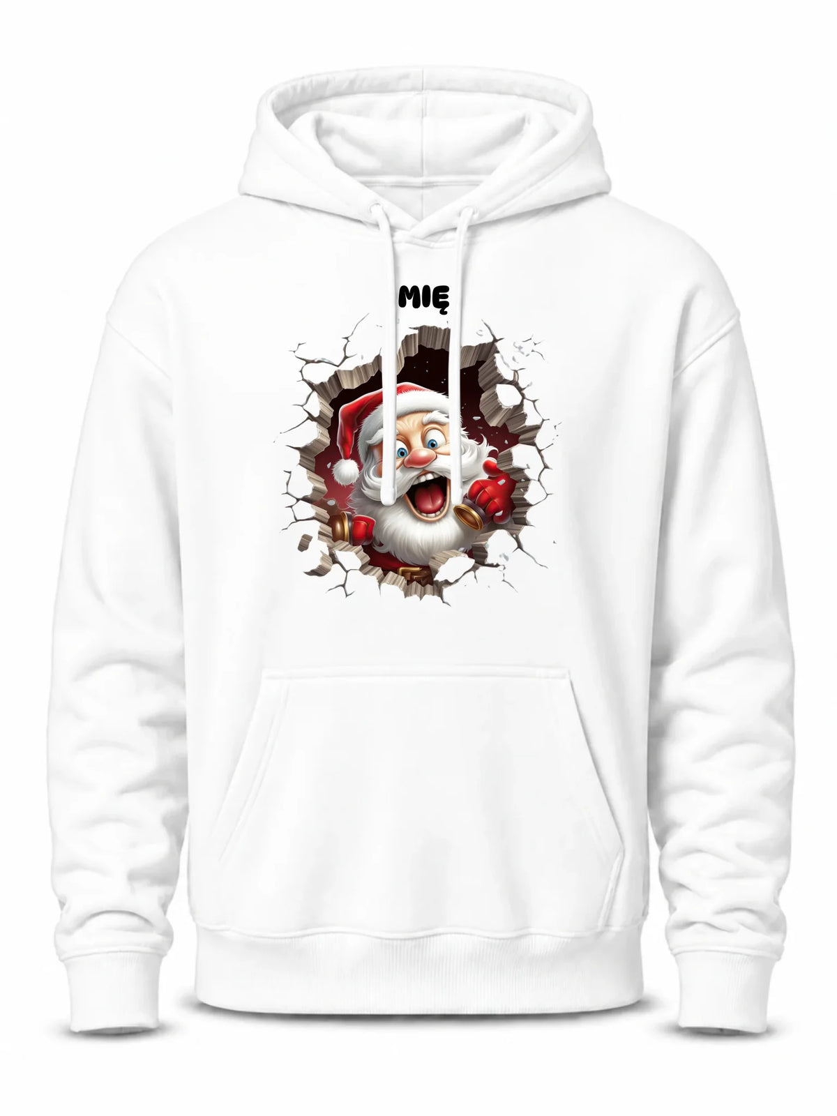 Bluza męska z kapturem świąteczna - Mikołaj 3D - personalizowana BN85