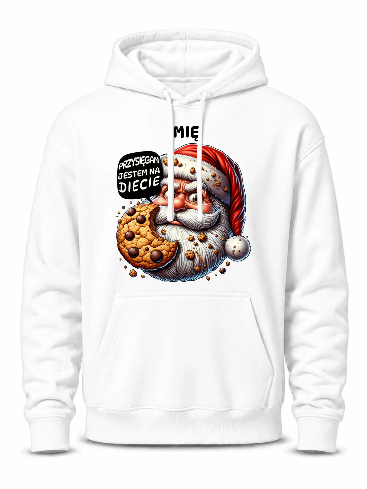 Bluza męska z kapturem świąteczna - Mikołaj Przysięgam jestem na diecie - personalizowana BN97
