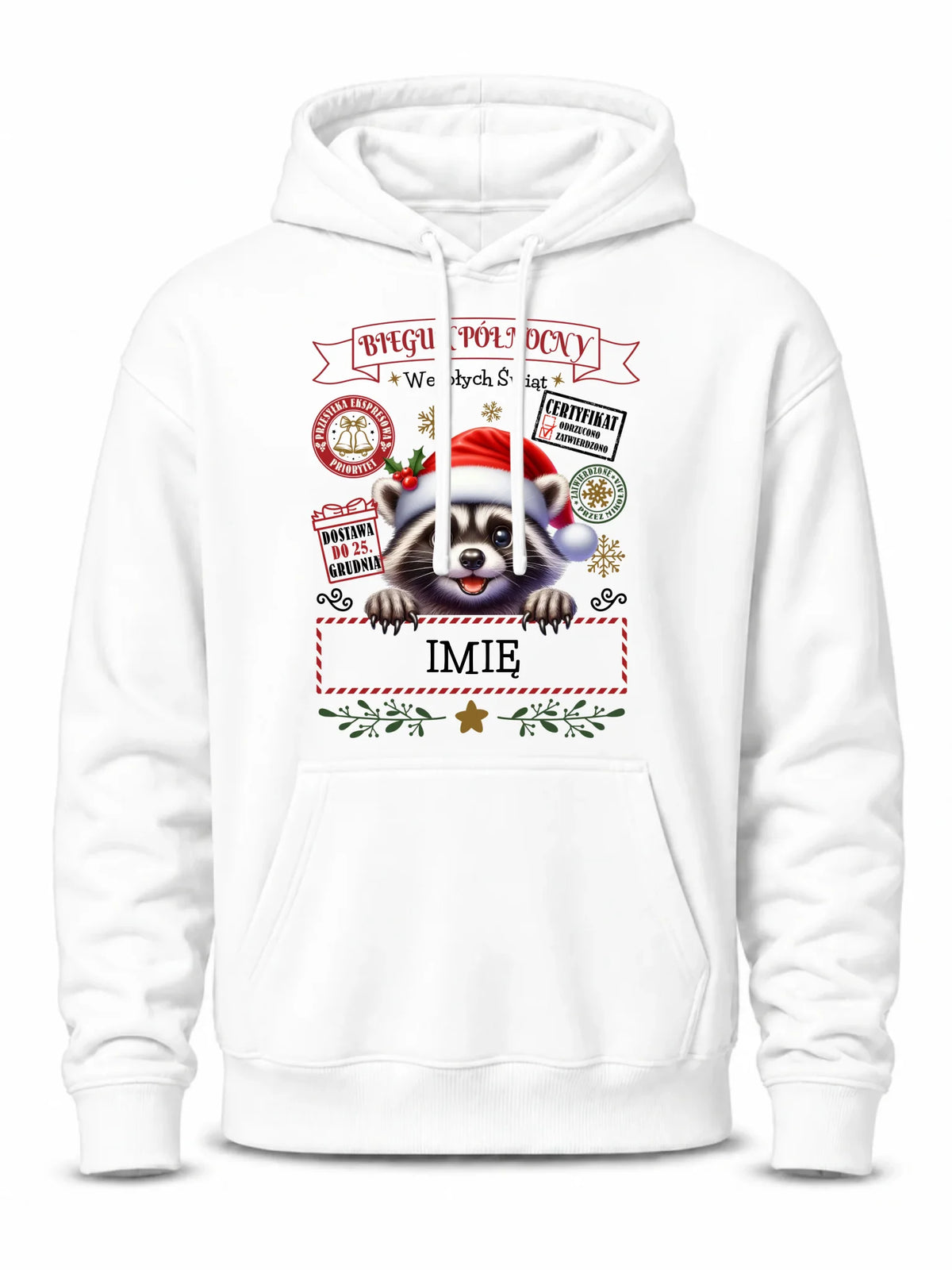 Bluza męska z kapturem świąteczna - Szop Paczka od Mikołaja - personalizowana BN145