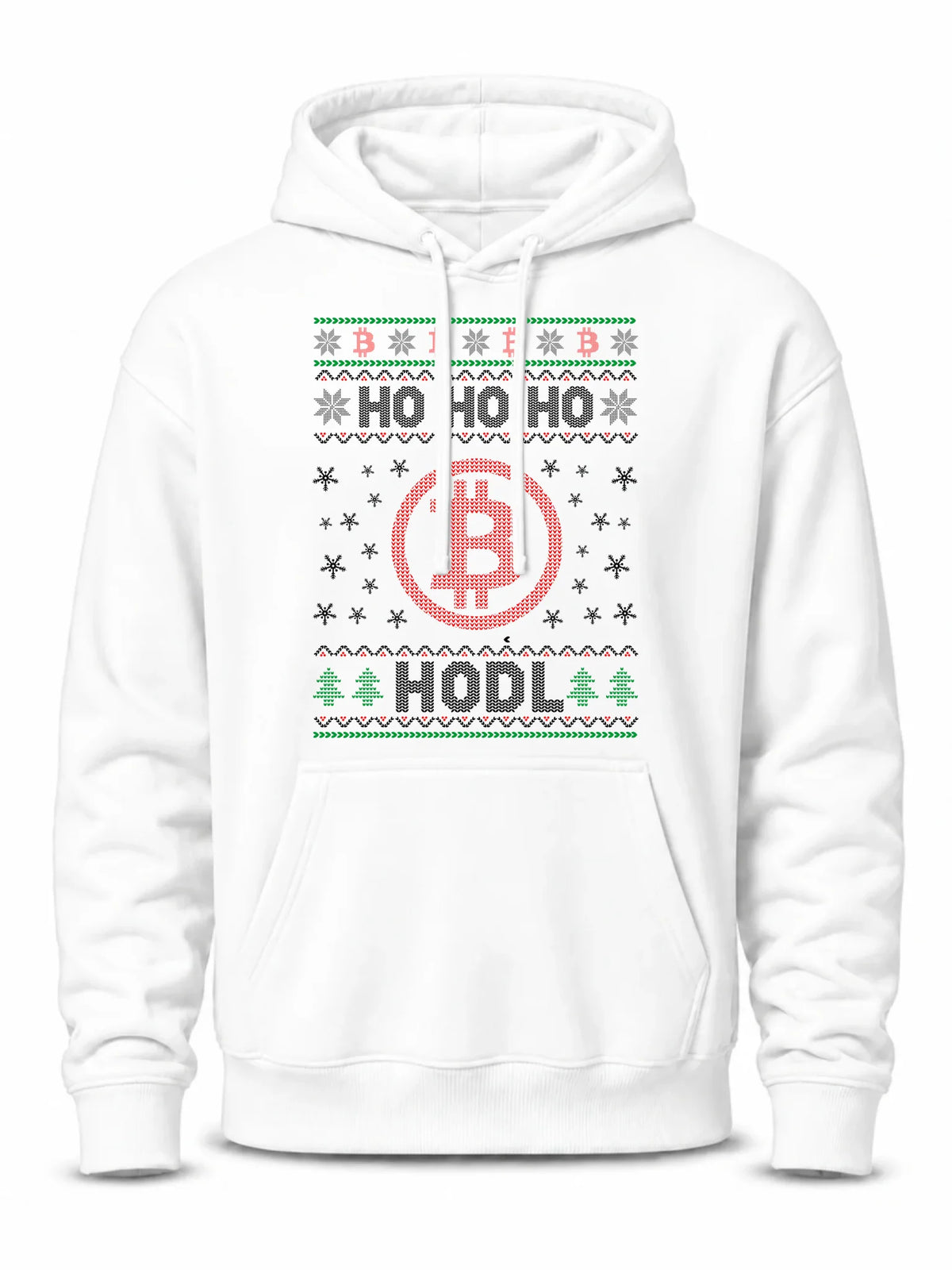 Bluza męska z kapturem świąteczna - Bitcoin - Ho Ho hodl BN103