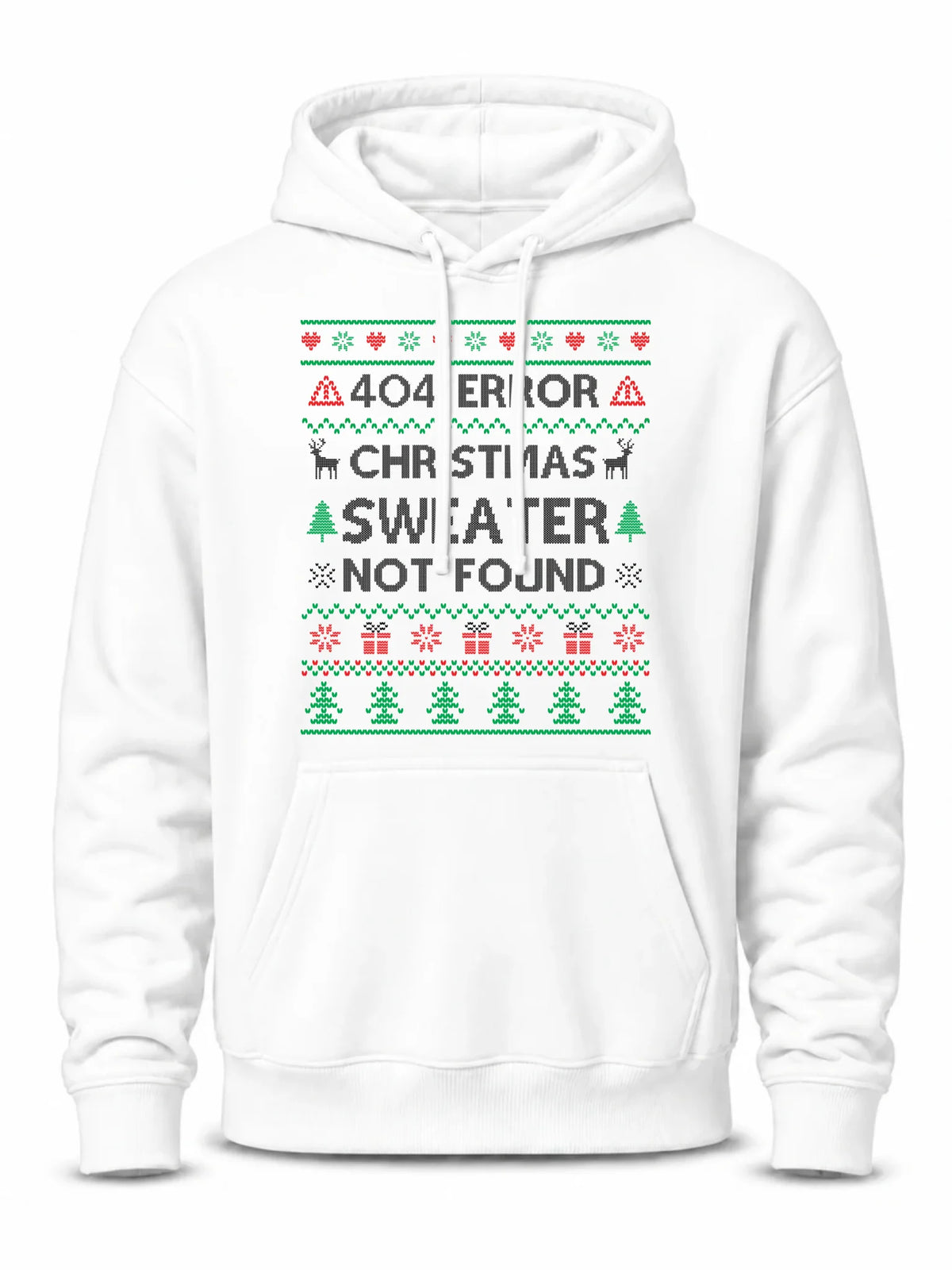 Bluza męska z kapturem świąteczna - Error 404 Christmas sweater not found BN107