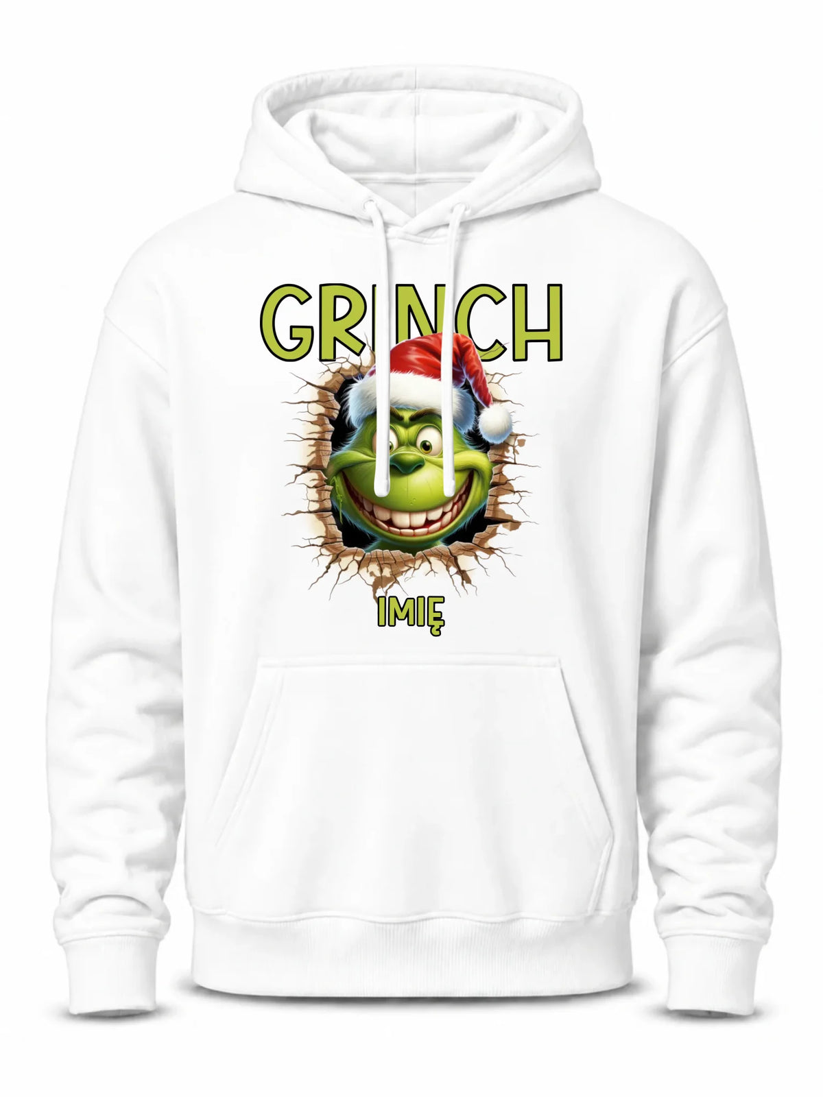Bluza męska z kapturem świąteczna - Grinch - personalizowana BN112