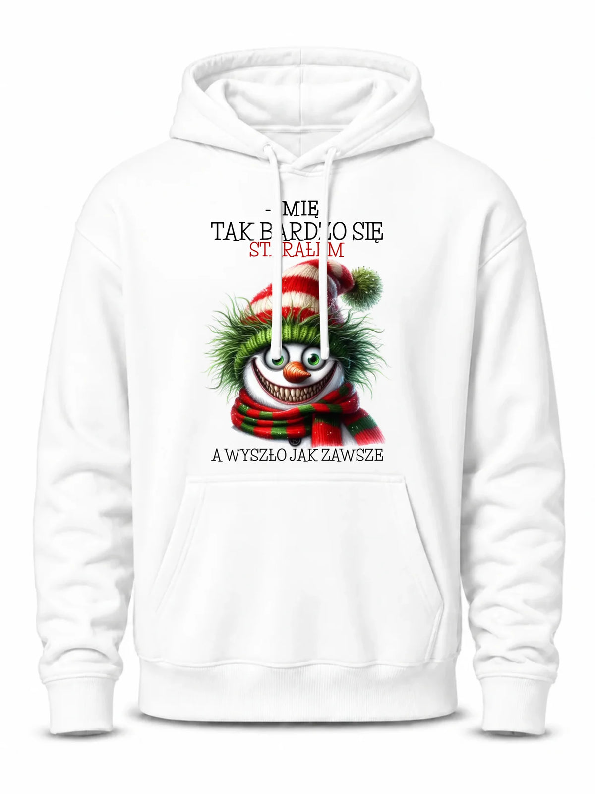 Bluza męska z kapturem świąteczna - Tak bardzo się starałem - personalizowana BN120