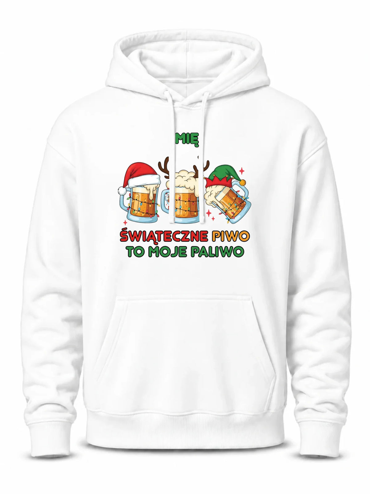 Bluza męska z kapturem świąteczna - Świąteczne piwo to moje paliwo - personalizowana BN119