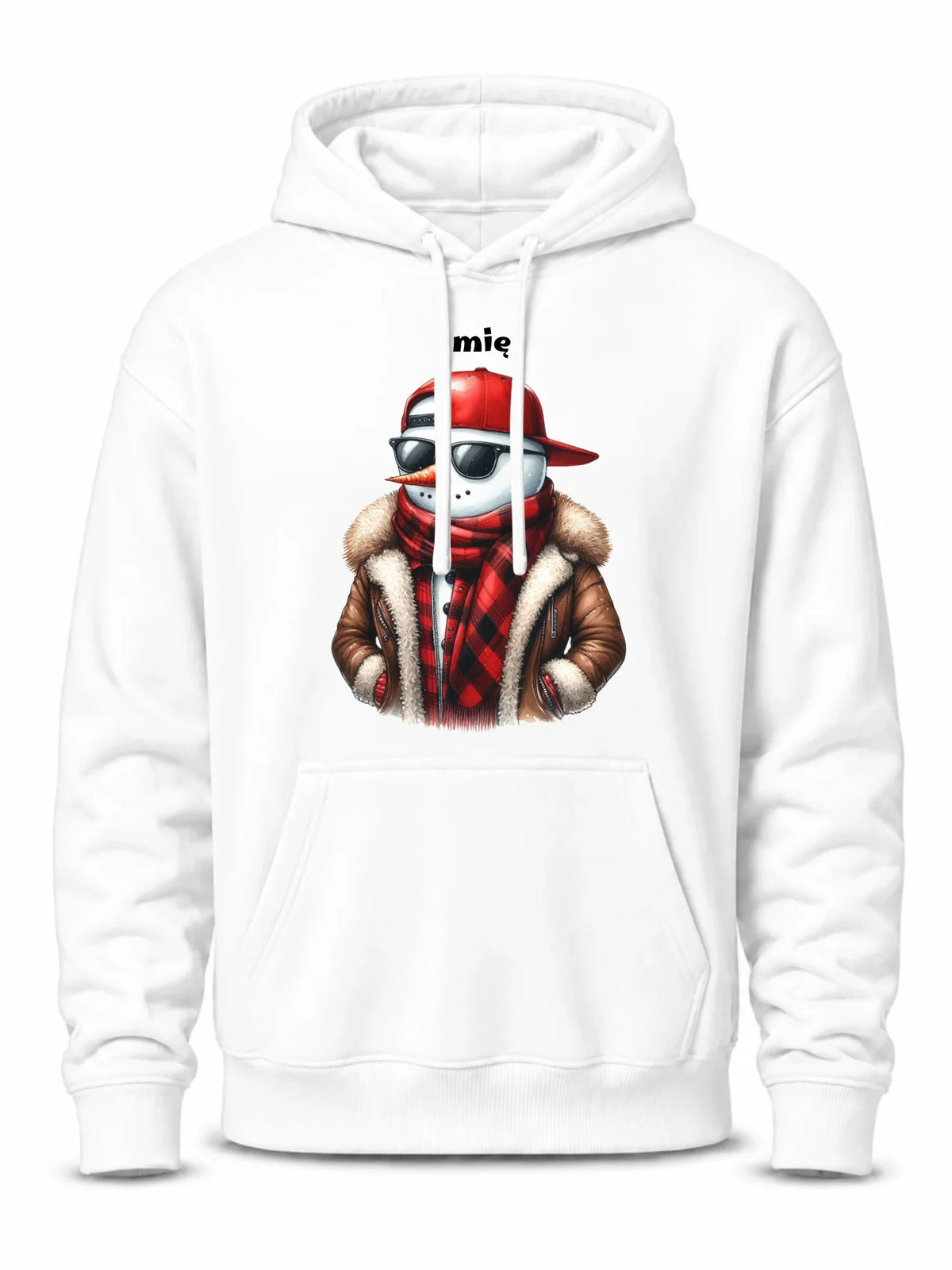 Bluza męska z kapturem świąteczna - Stylowy bałwan - personalizowana BN129