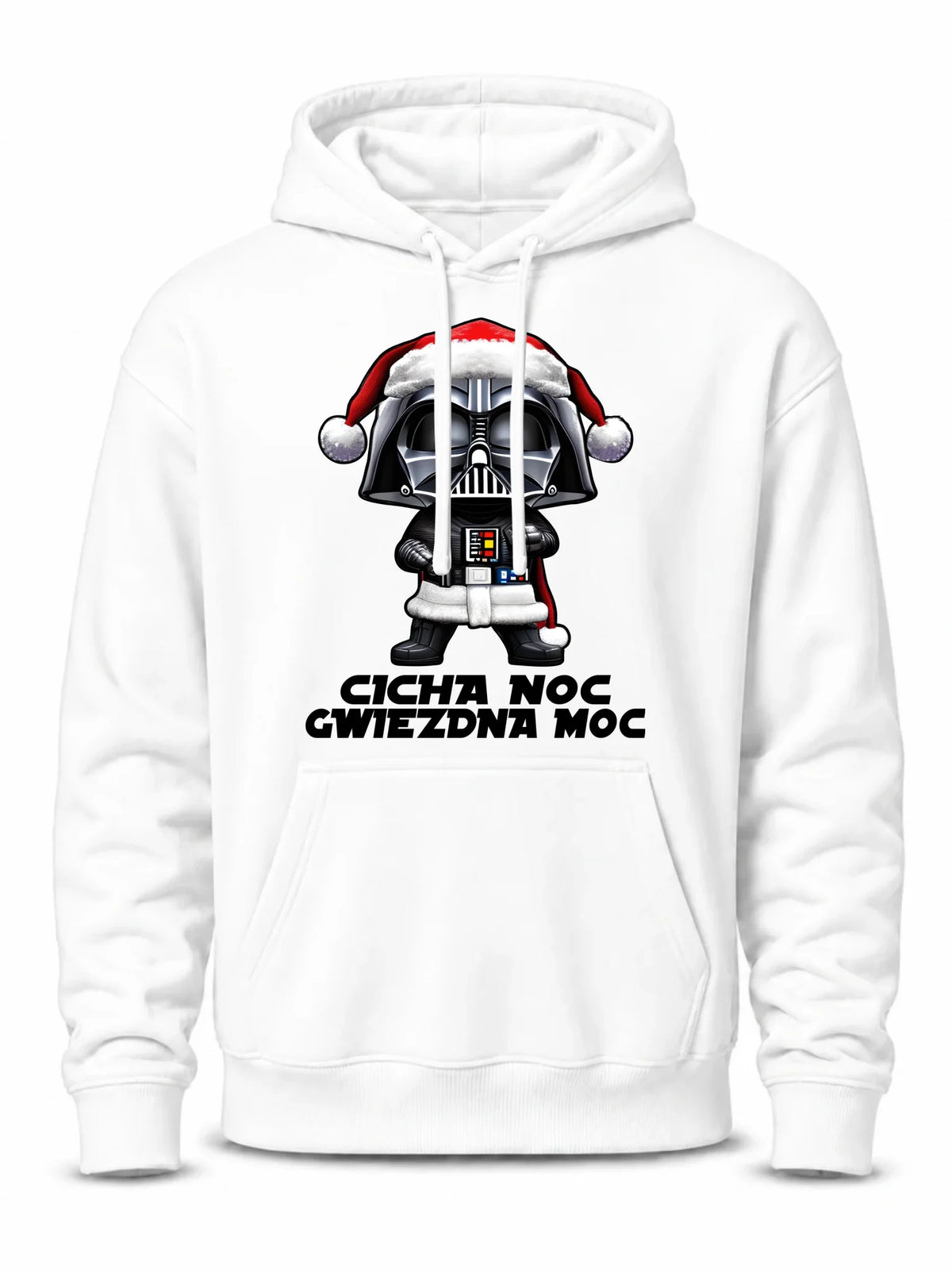 Bluza męska z kapturem świąteczna dla fanów Gwiezdnych Wojen - Cicha noc, gwiezdna moc BN132