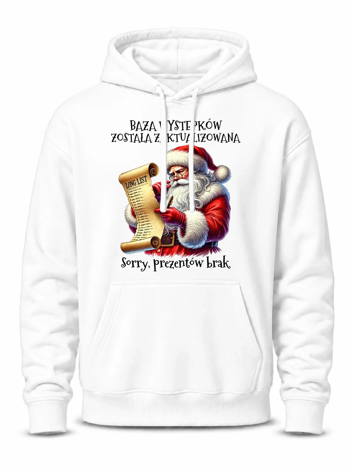 Bluza męska z kapturem i Mikołajem na święta - Prezentów brak BN07