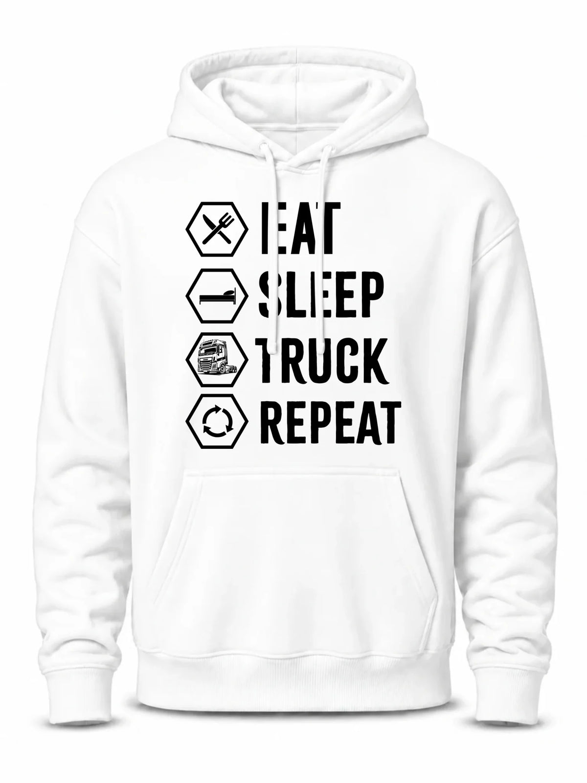 Bluza męska z kapturem dla kierowcy ciężarówki - Eat Sleep Truck Repeat ZKT05