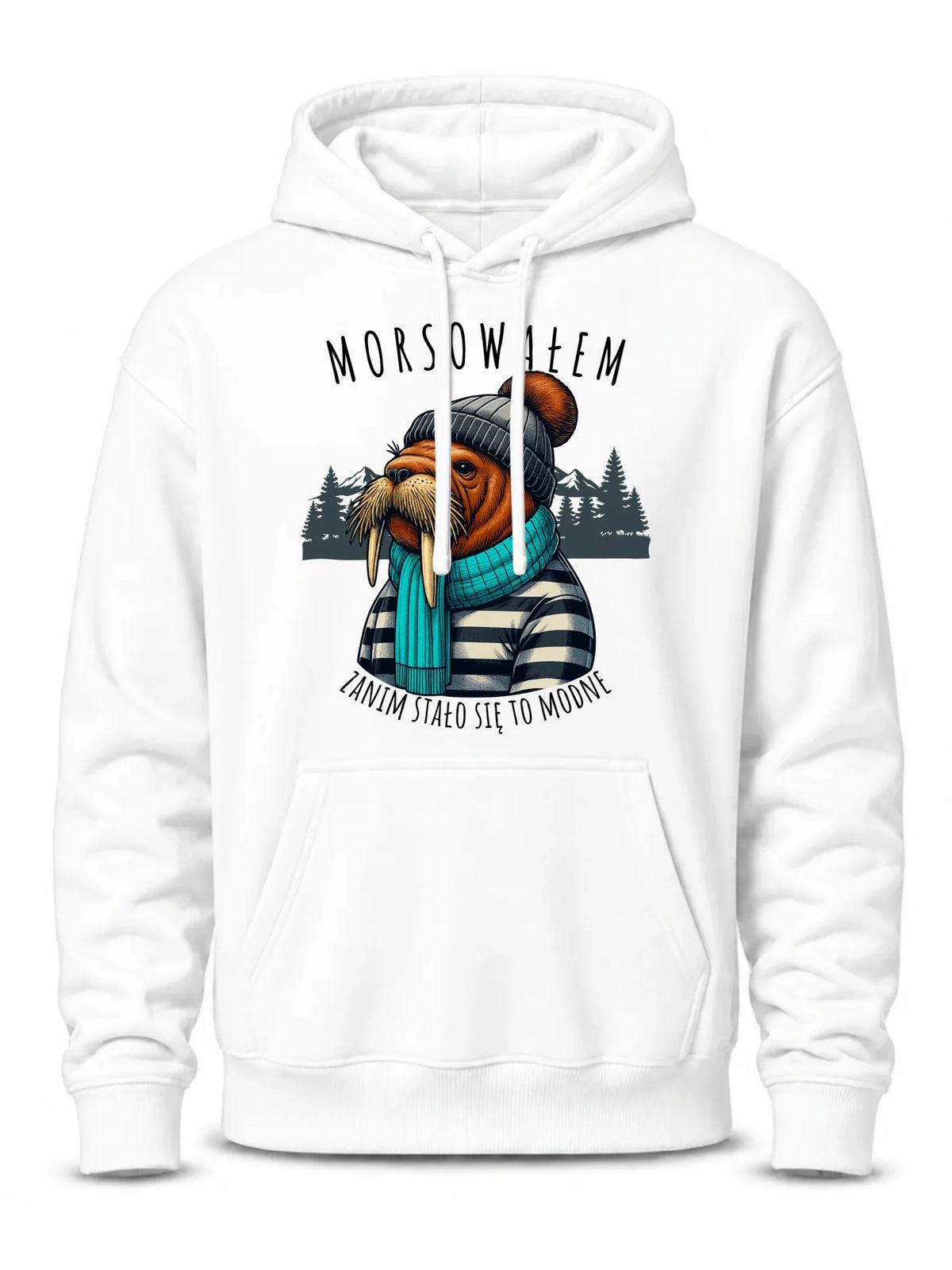 Bluza męska z kapturem - prezent dla morsa - Morsowałem zanim stało się to modne - Mors HM08