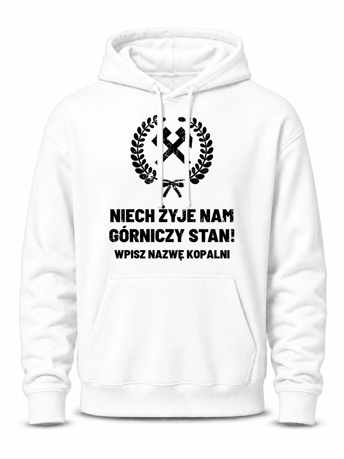 Bluza męska z kapturem - prezent dla górnika - Niech żyje nam górniczy stan - personalizowana G24