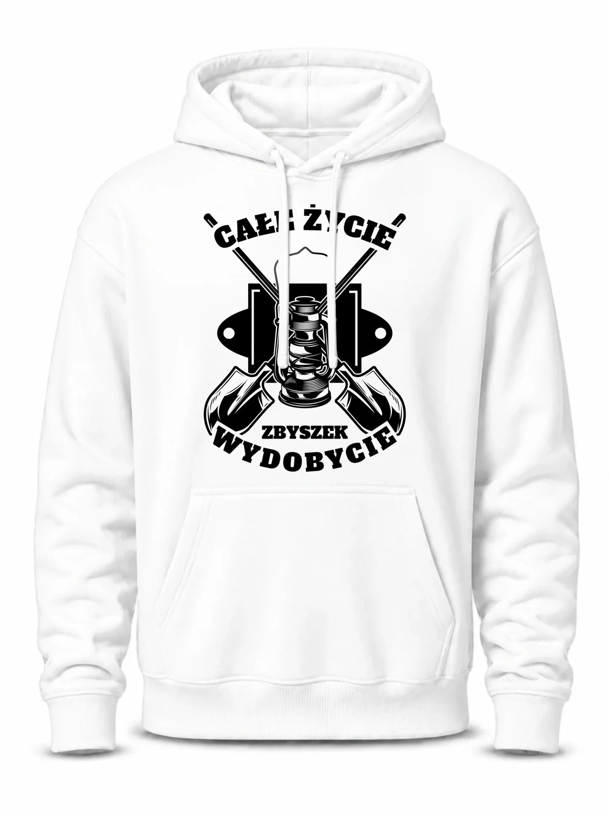 Bluza męska z kapturem - prezent dla górnika - Całe życie wydobycie - personalizowana G01