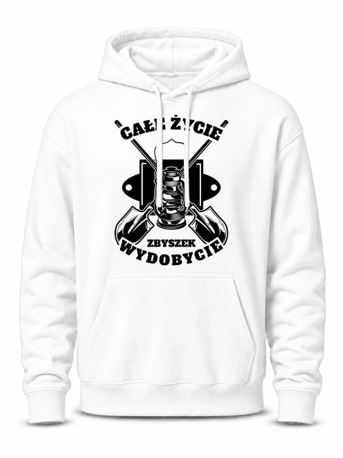 Bluza męska z kapturem - prezent dla górnika - Całe życie wydobycie - personalizowana G01