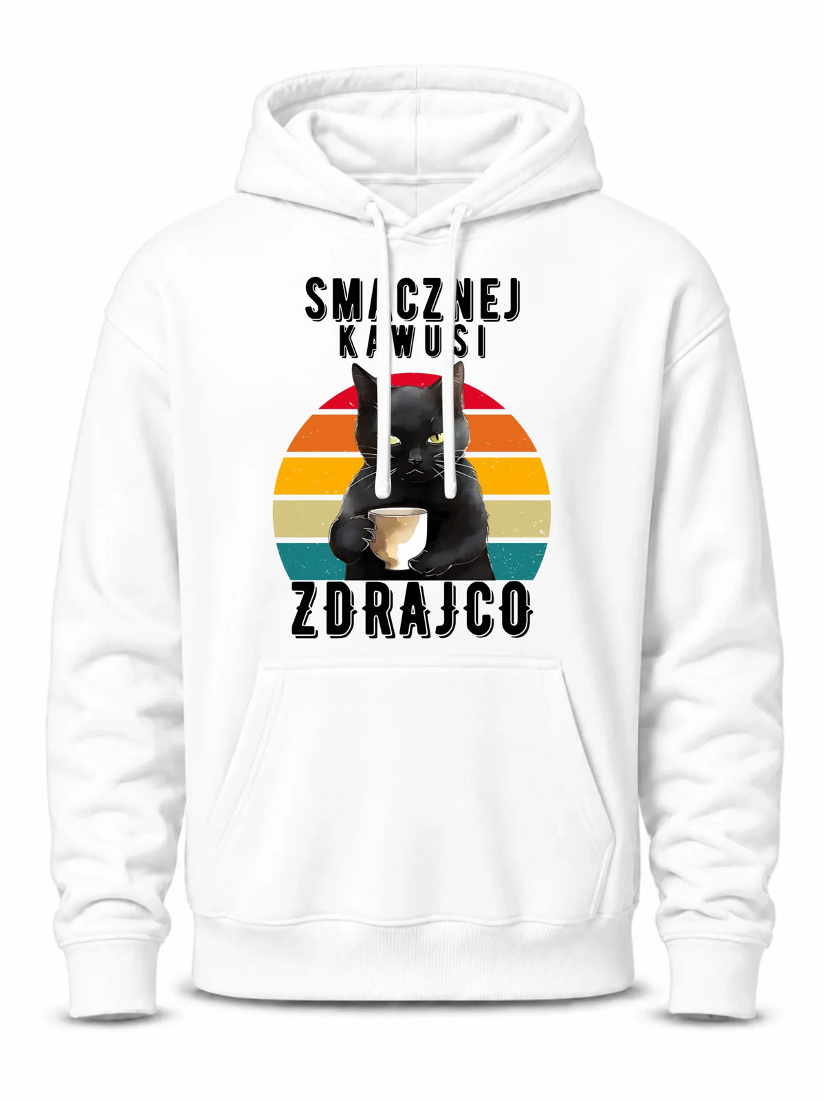Bluza męska z kapturem na odejście z pracy - Smacznej kawusi zdrajco OP03