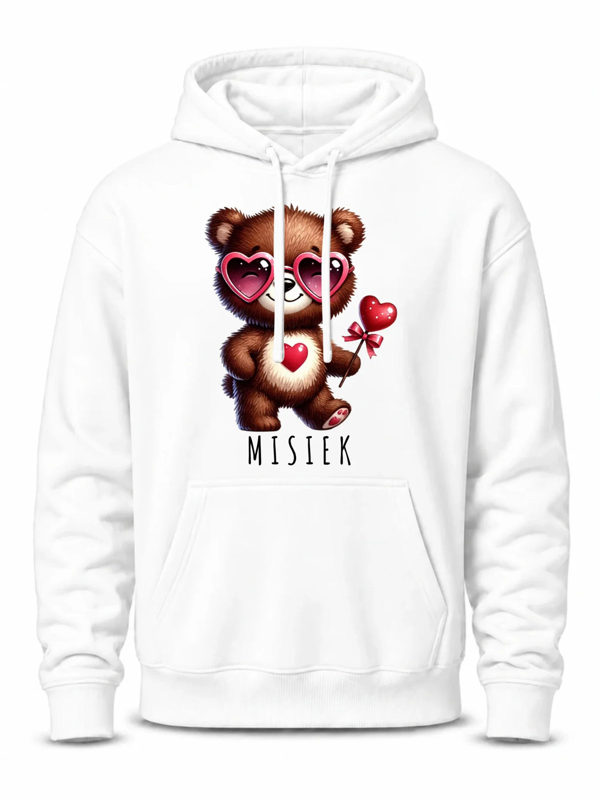 Bluza męska z kapturem - Misiek z sercem W34