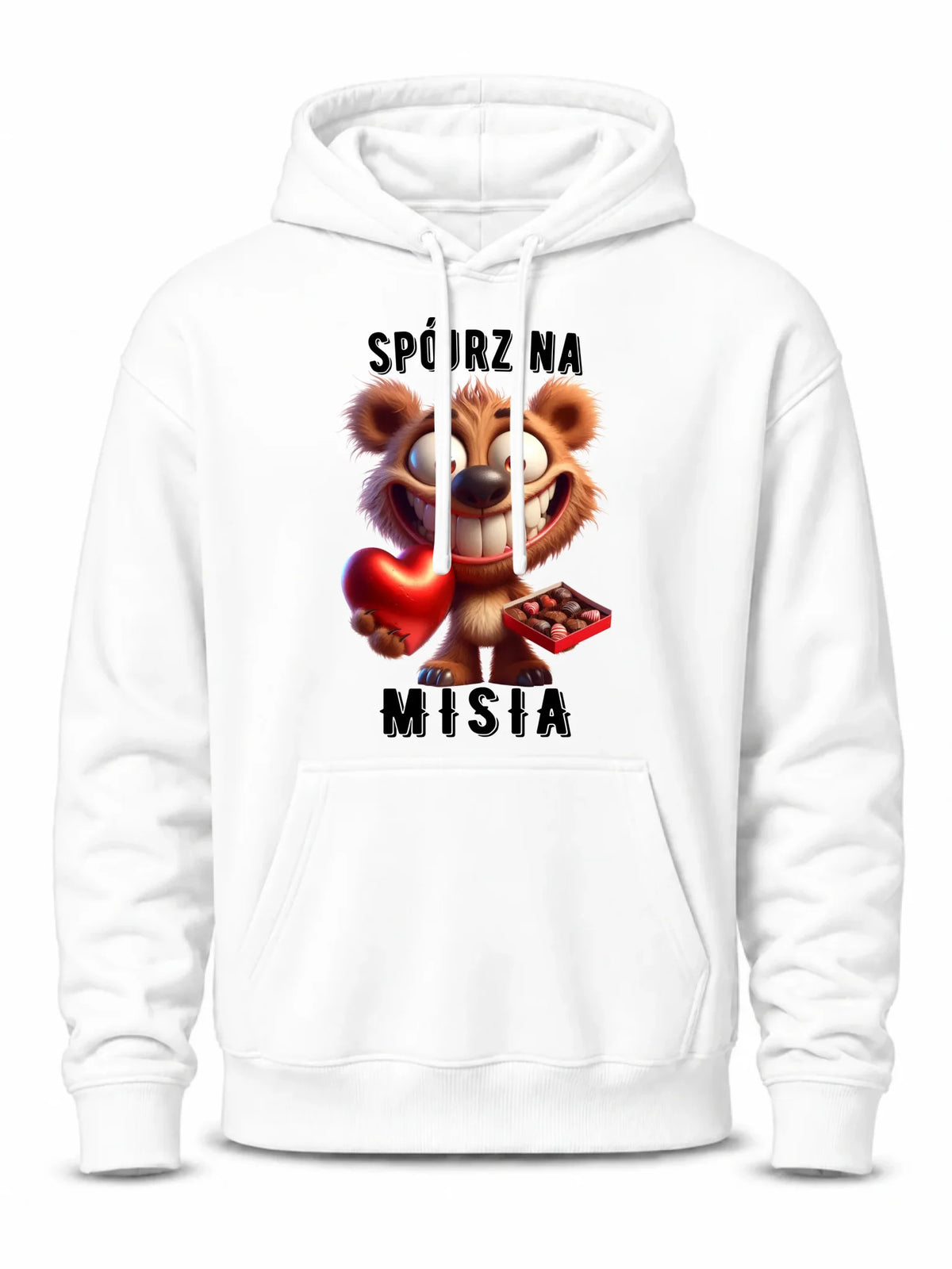 Bluza męska z kapturem na Walentynki - Spójrz na Misia W31