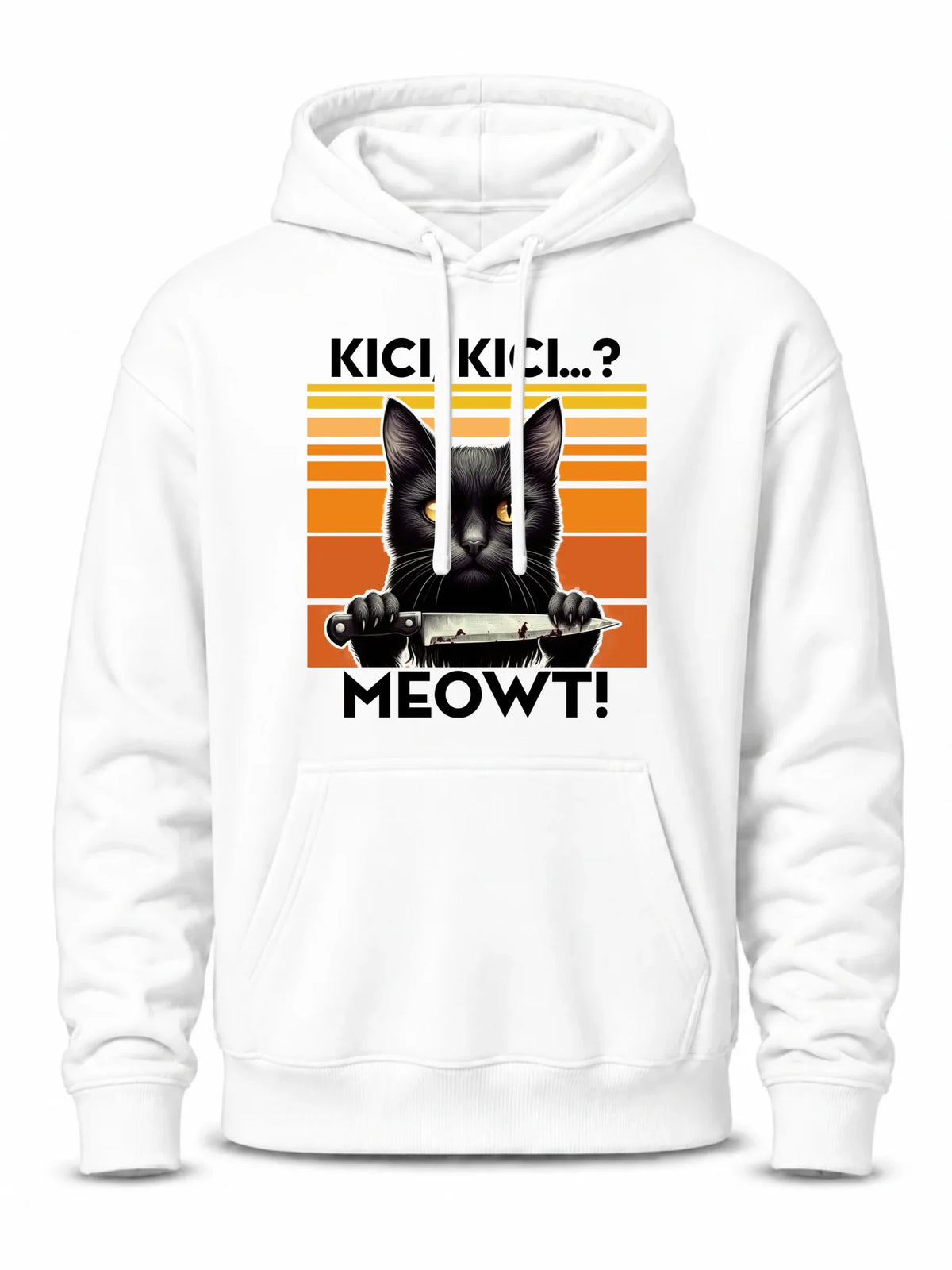 Bluza męska z kapturem - Kot z nożem - Kici, kici... MEOWT! HL17
