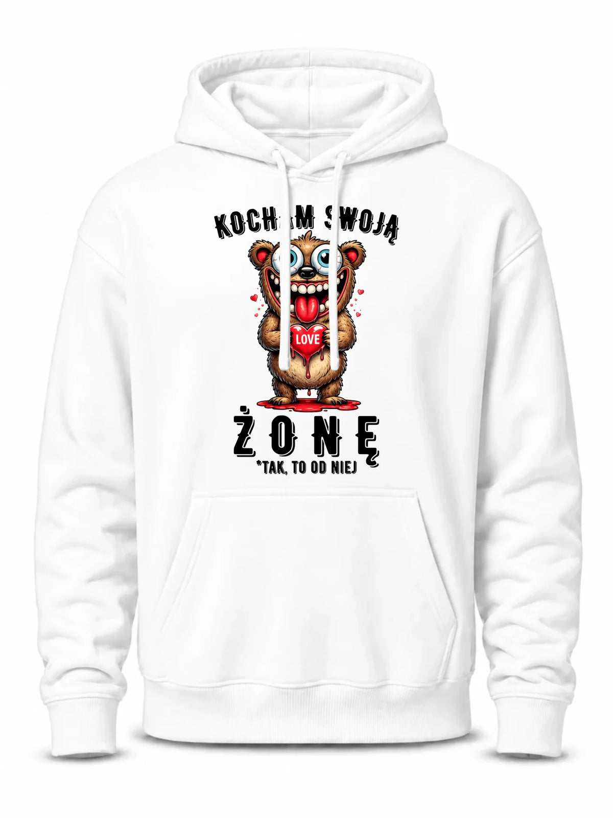 Bluza męska z kapturem dla męża - Kocham swoją żonę W23