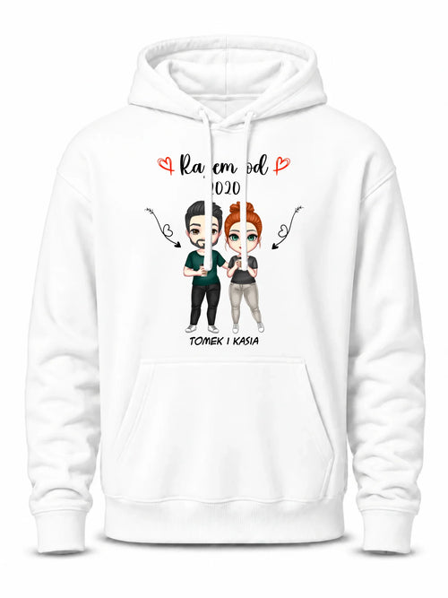 Bluza męska z kapturem - Para razem od - personalizowana W01