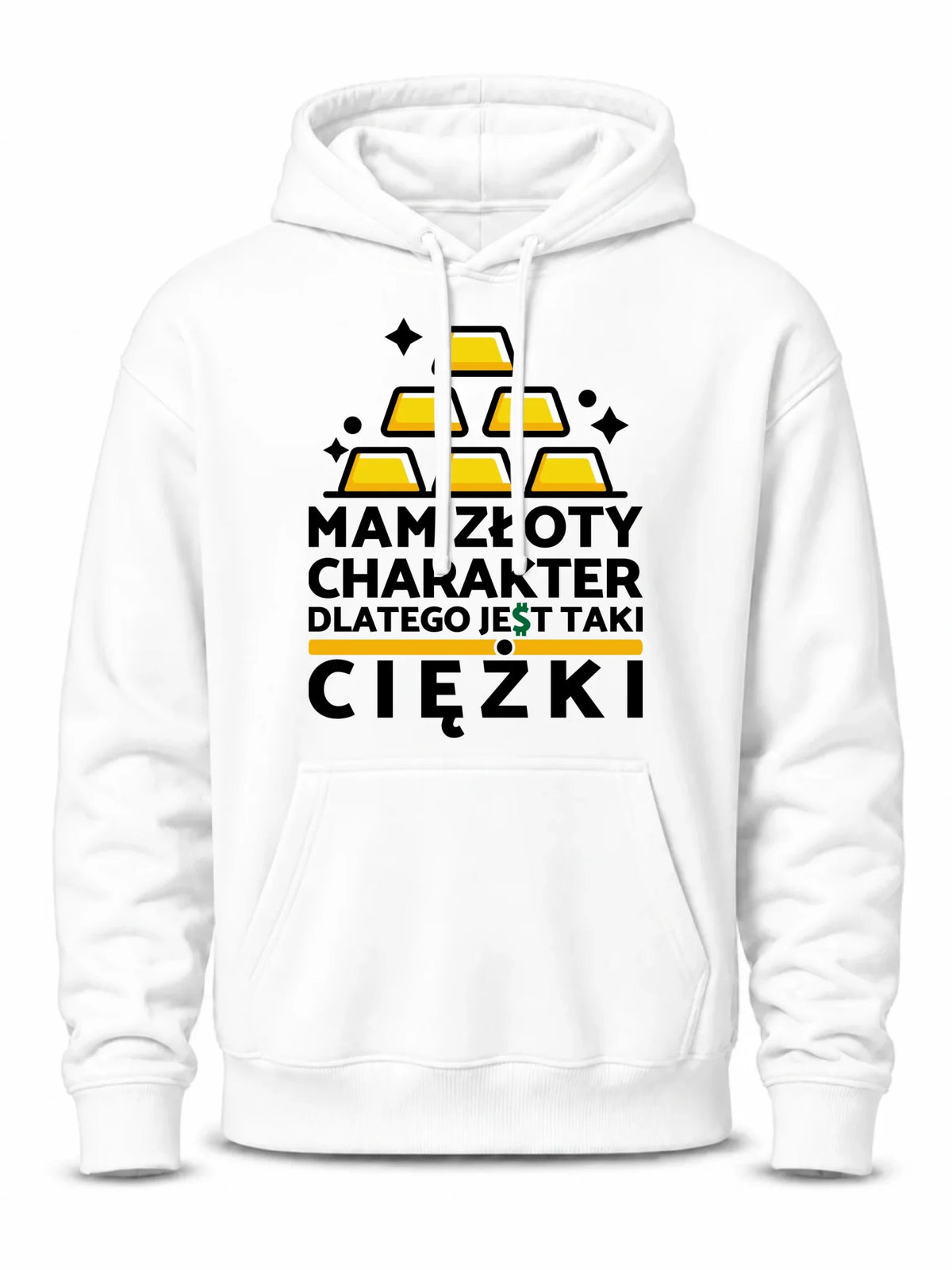 Bluza męska z kapturem - prezent dla chłopaka - Złoty charakter DCH16