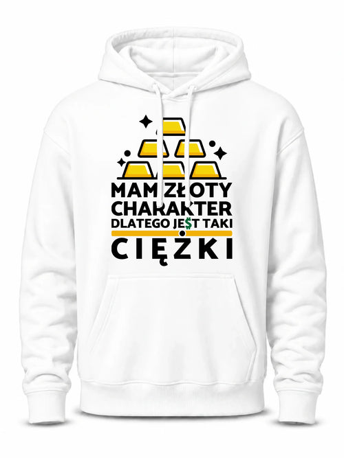 Bluza męska z kapturem - prezent dla chłopaka - Złoty charakter DCH16