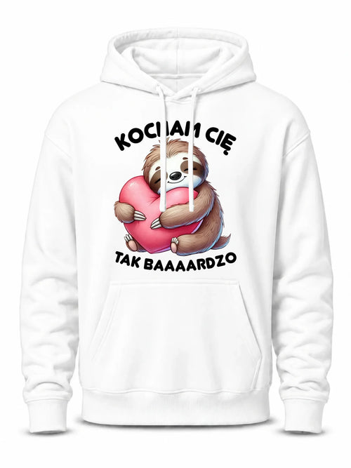 Bluza męska z kapturem - Leniwiec Kocham Cię tak baaaardzo W16