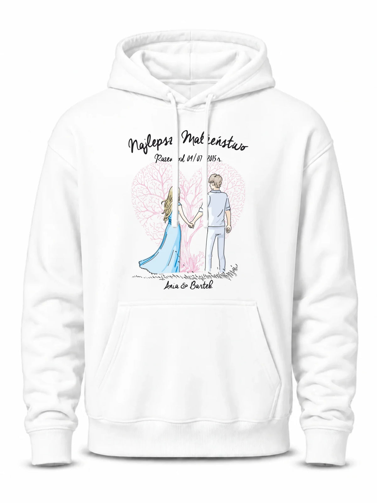Bluza męska z kapturem dla męża - Najlepsze małżeństwo - personalizowana W03