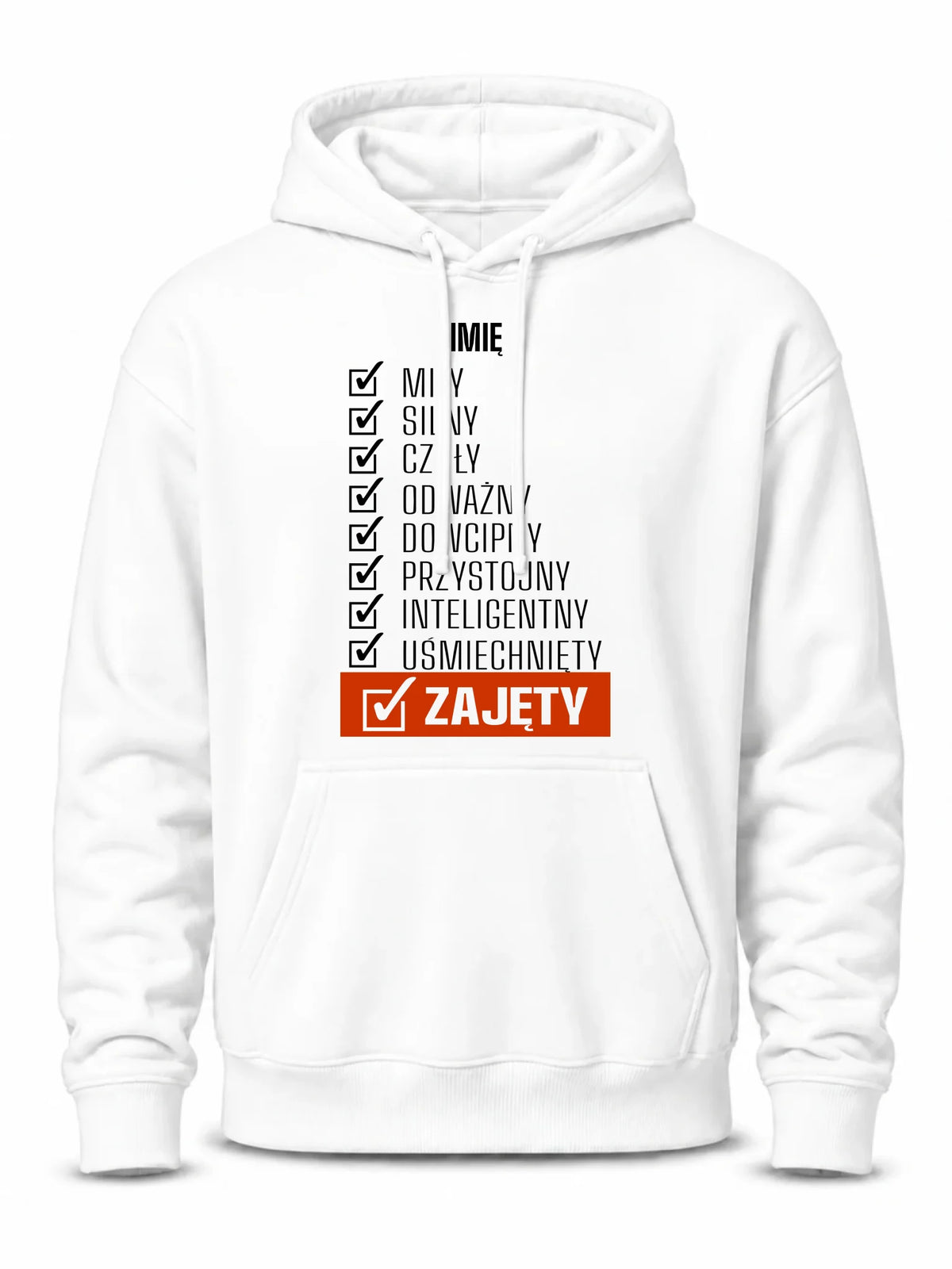 Bluza męska z kapturem - Zajęty prezent dla chłopaka męża narzeczonego - personalizowana DCH05