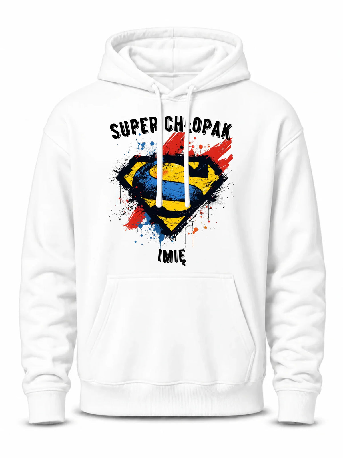 Bluza męska z kapturem - prezent na Dzień Chłopaka - Super Chłopak - personalizowana DCH18