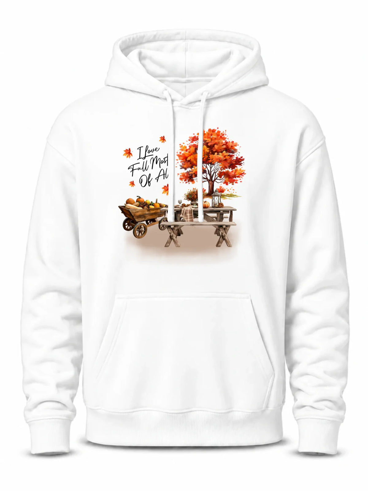 Bluza męska z kapturem jesienna – Jesienny piknik z dyniami JS04
