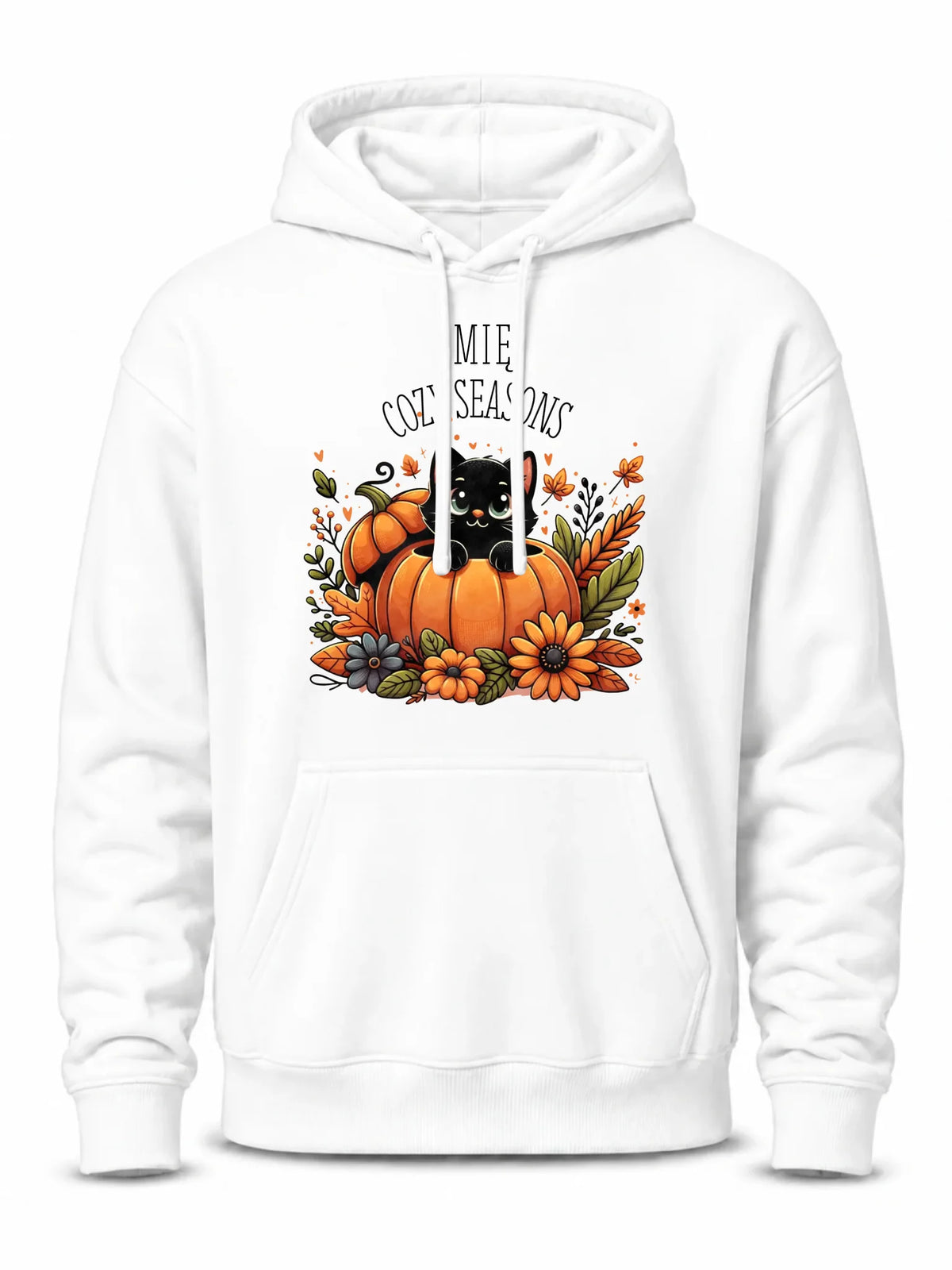 Bluza męska z kapturem jesienna - Cozy Seasons - personalizowana JS01