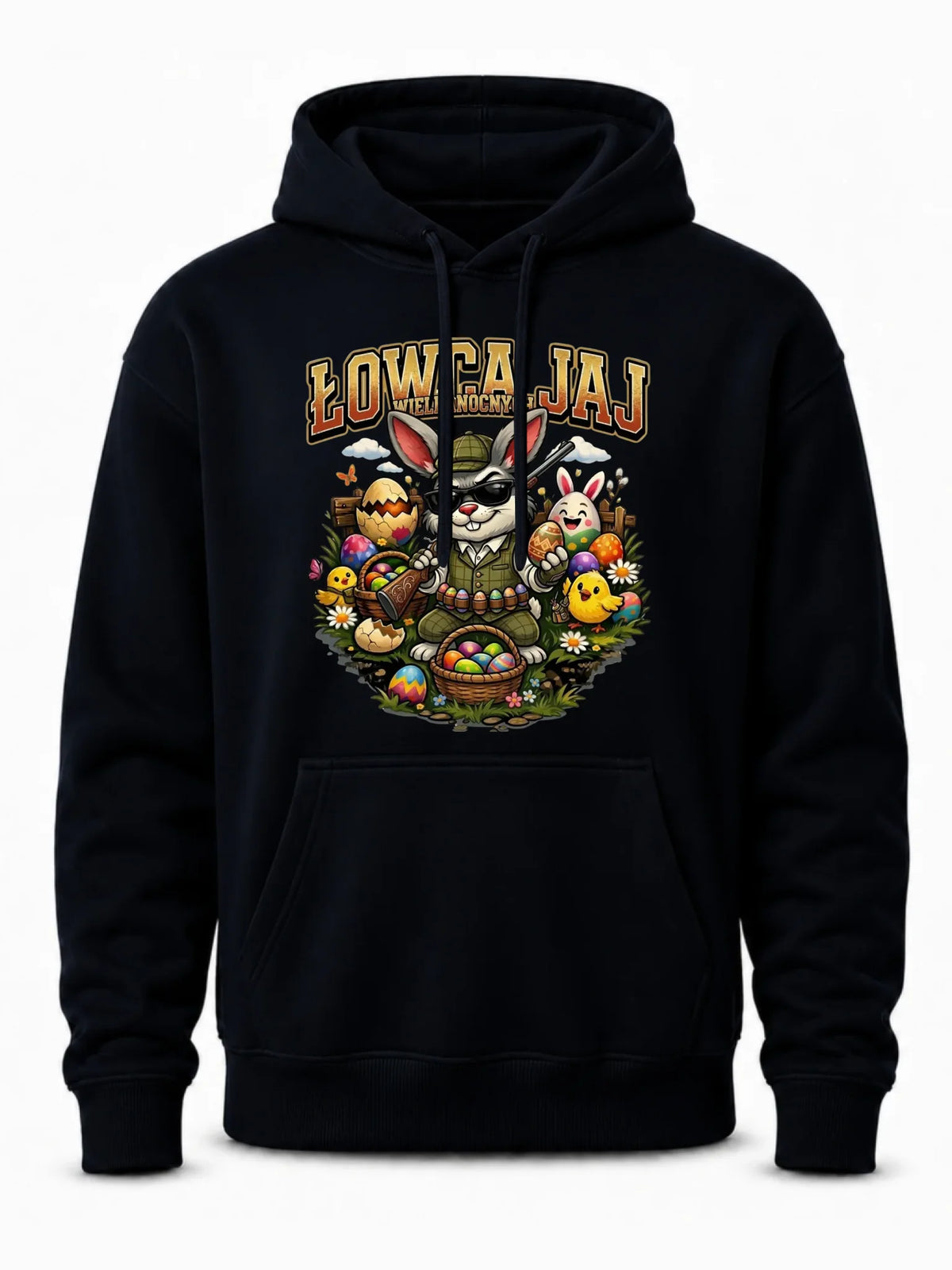 Bluza męska z kapturem wielkanocna - Zając Łowca Jaj WN12